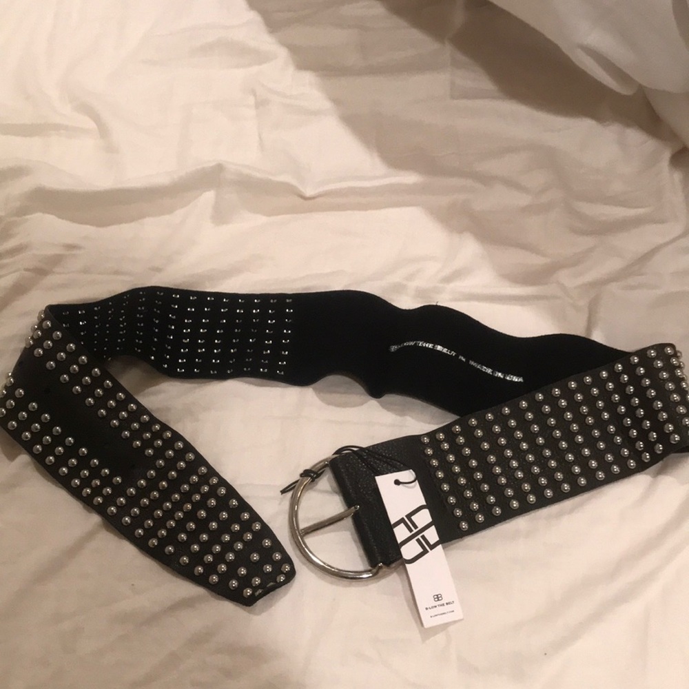 B-low the belt high waist with studs black leather